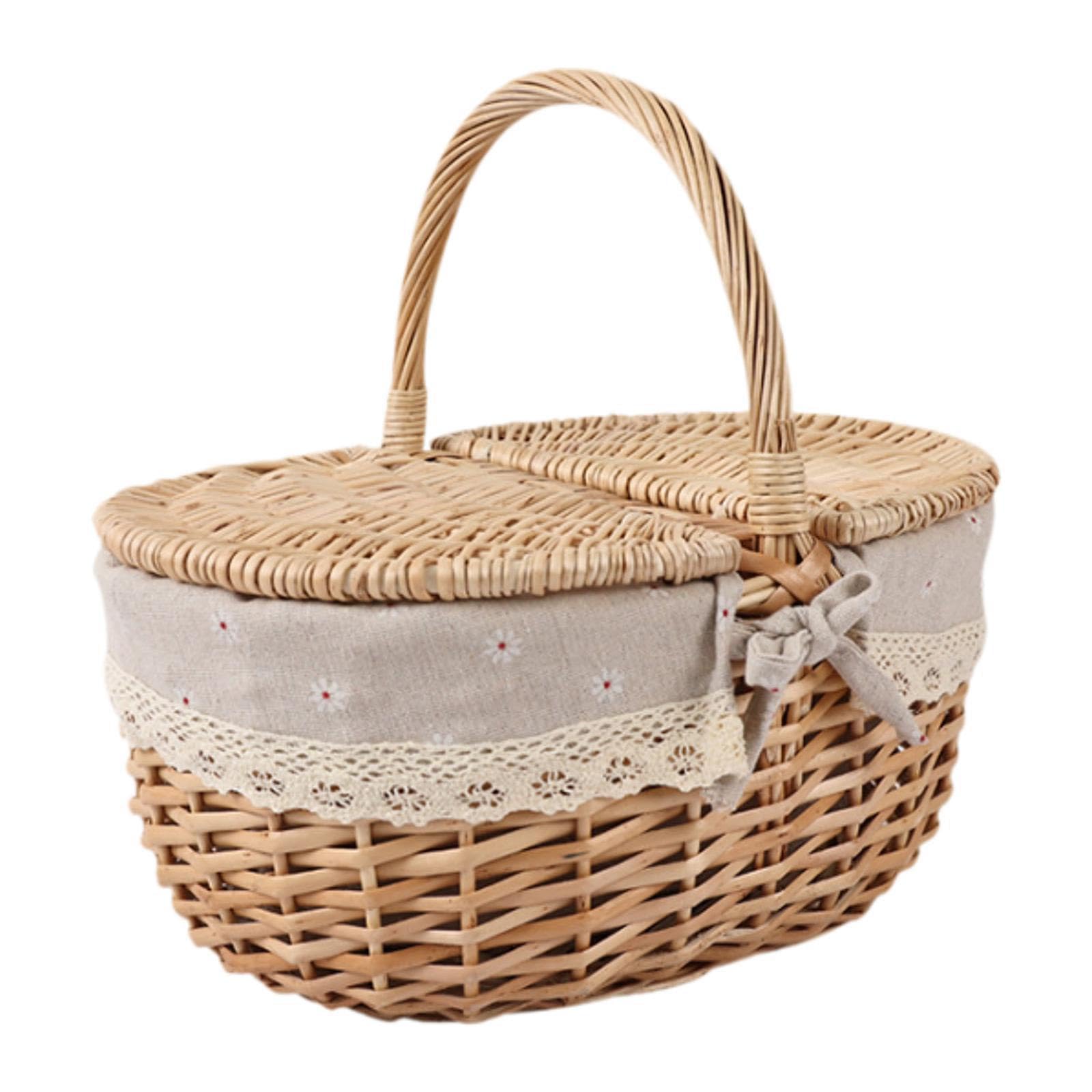 Amazon.co.jp: WeiLaiKeQi Vintage Wicker Picnic Basket Set for